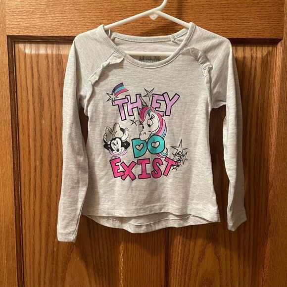 New 4T Child’s Gray Minnie Mouse Ls shirt - Picture 1 of 4